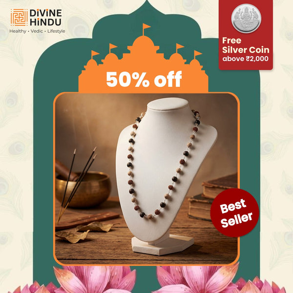Rudraksha,Karungali and Tulsi Mala with Silver Cap