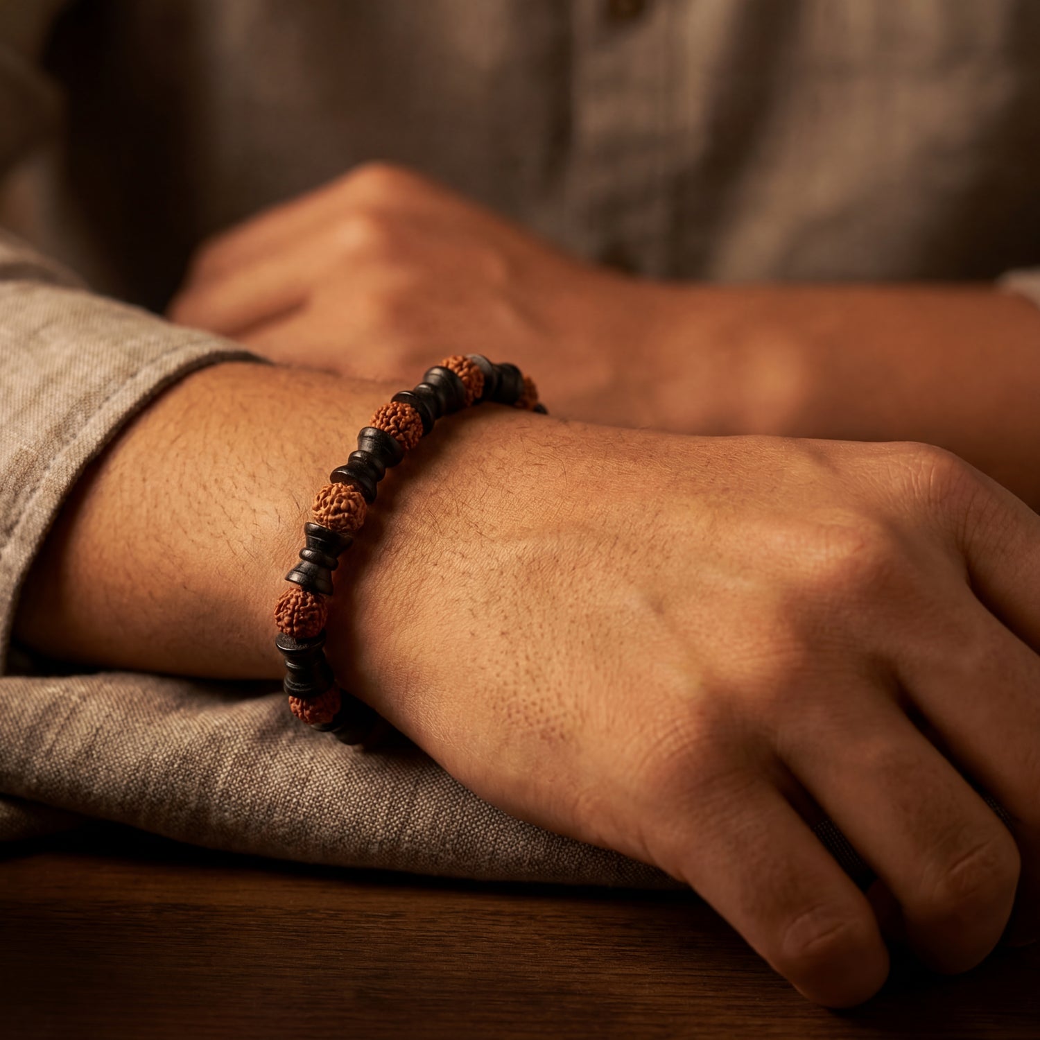 Har Har Mahadev Rudraksha Damru Bracelet Shiva's Blessing